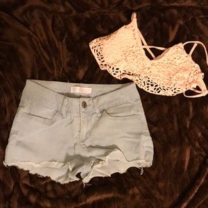 Bikini top and shorts duo